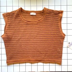 Altard State cropped open weave sweater NWT small